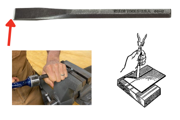 Cold Chisel — cutting thick plate and freeing a stubborn nut